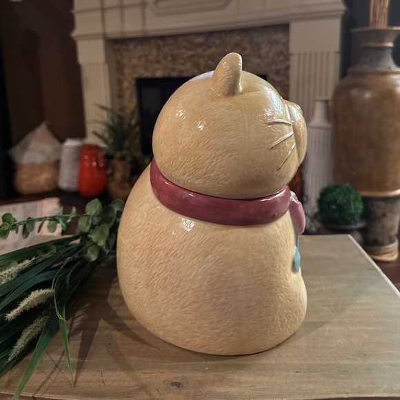 Vintage Cat Flower Treasure Craft Cookie Jar USA By Susan Marie Cookie Jar 11”. - Picture 5 of 7